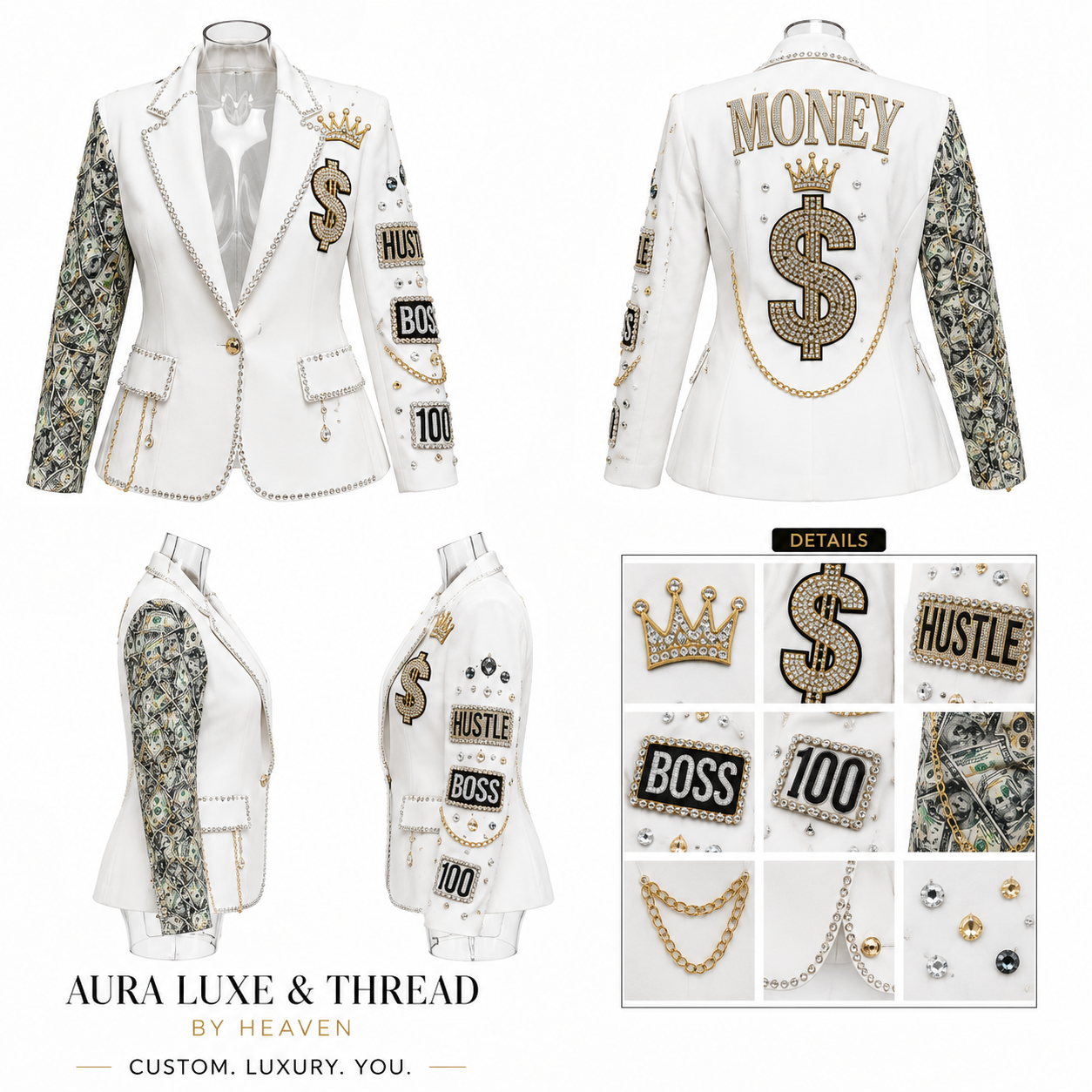 Money Boss Hustle Custom Blazer