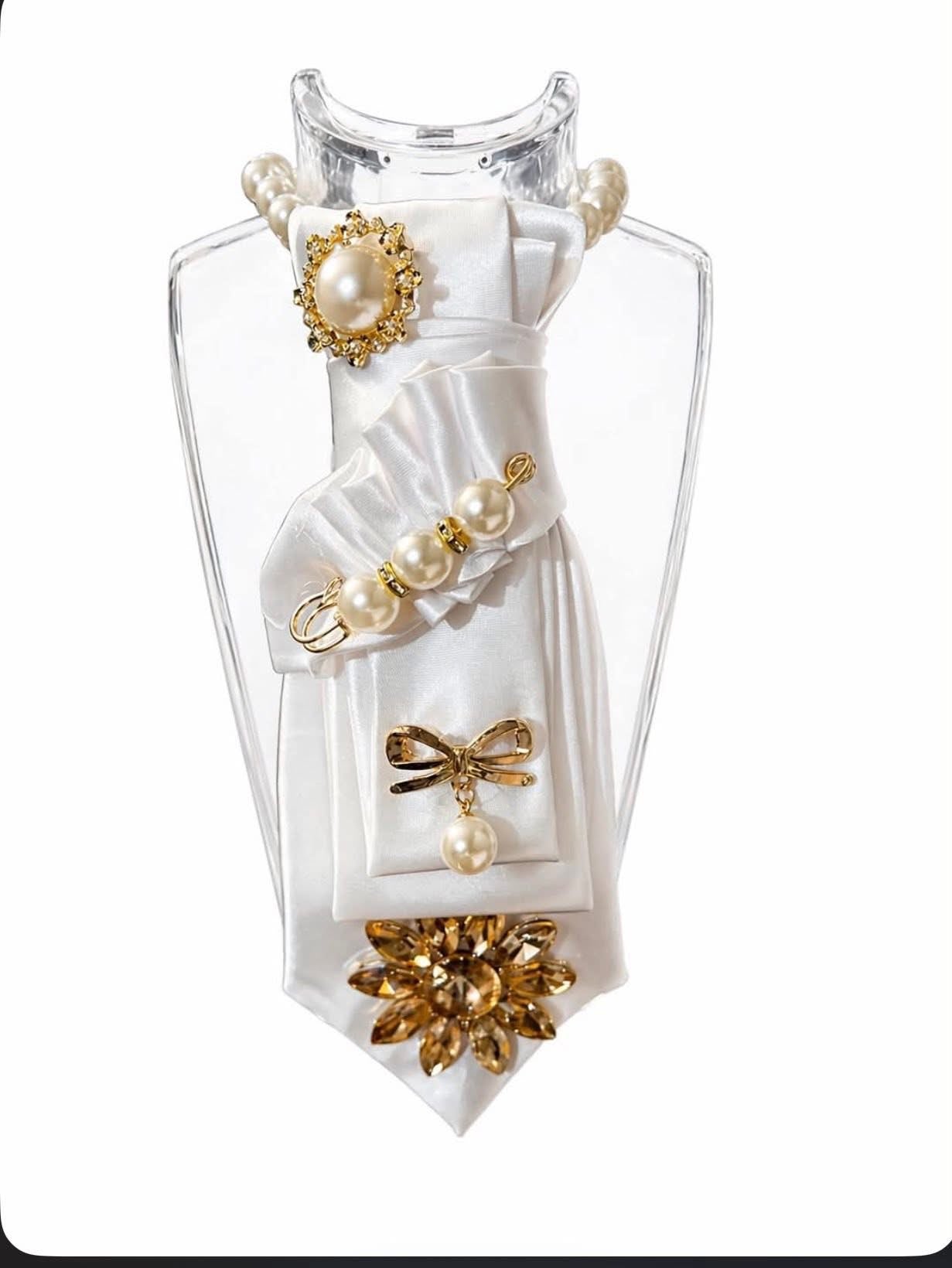 Pearl Luxe Statement Tie by Aura Luxe And Thread